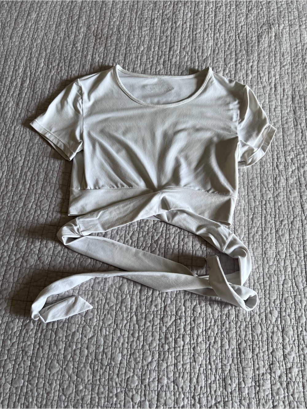 Alphalete White Wrap Crop Top